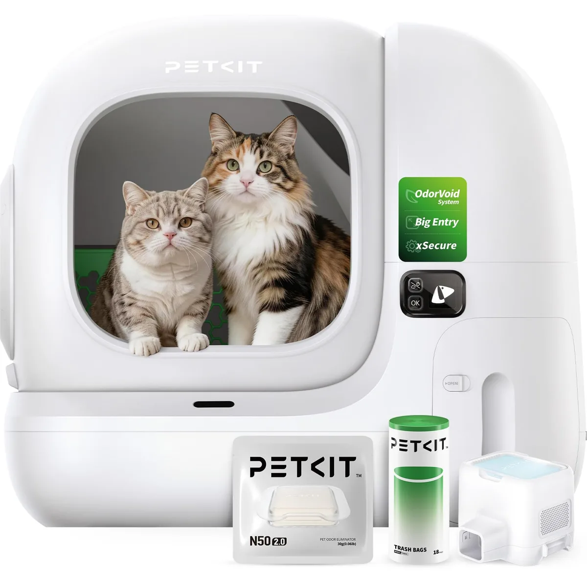 PETKIT Purobot Max 3 Arenero Autolimpiable 76L, Entrada Amplia, para Varios Gatos