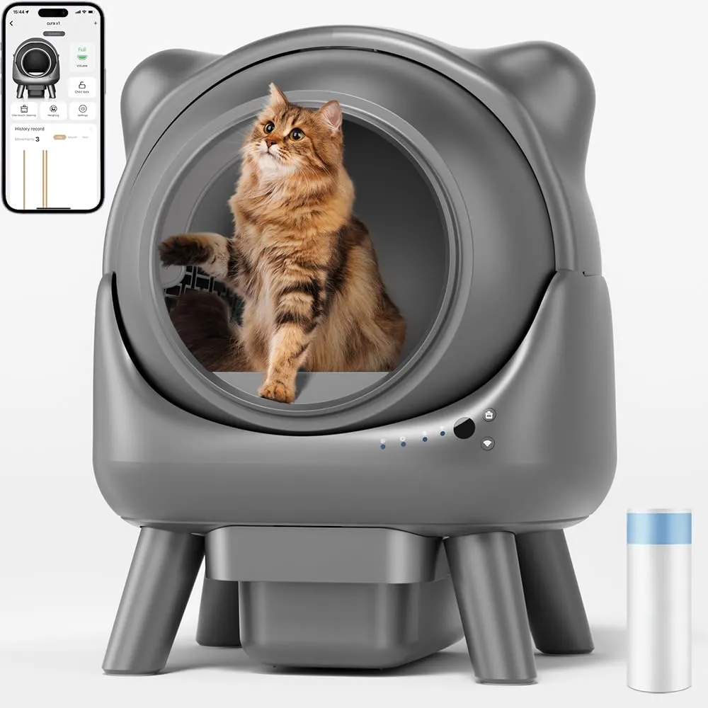 Redkey X1 Arenero Autolimpiable 95L, Silencioso <35dB, para Varios Gatos